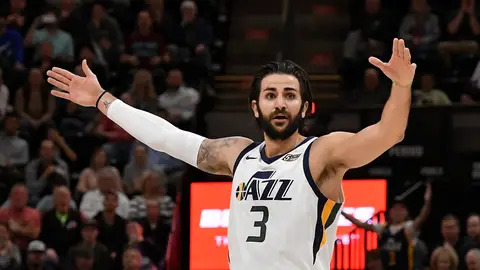 Ricky Rubio, en acción con los Utah Jazz Ricky Rubio, en acción con los Utah Jazz