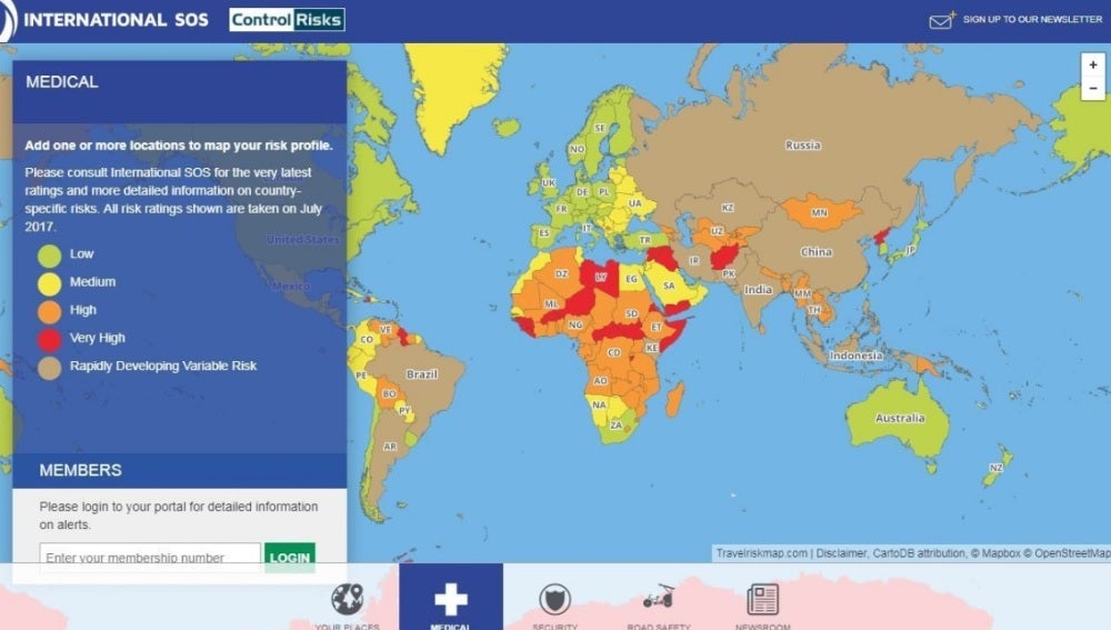 Mapa de riesgo en términos de salud