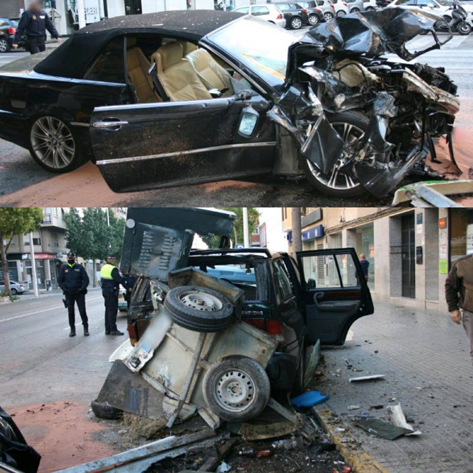 Un accidente de tráfico deja en Elche seis personas heridas y dos perros muertos Un accidente de tráfico deja en Elche seis personas heridas y dos perros muertos
