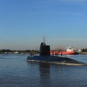 Fotografía de archivo del submarino de la Armada desaparecido
