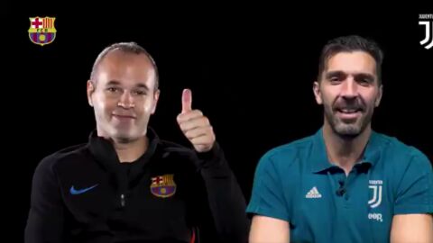 Iniesta y Buffon, durante su entrevista