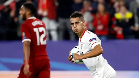 Ben Yedder celebra su gol ante el Liverpool Ben Yedder celebra su gol ante el Liverpool