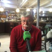 Martín Aguilar, consejero consultivo del Málaga, en la Taberna Cantarrana