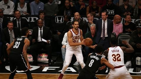 Jos&eacute; Manuel Calder&oacute;n, durante un partido contra los Nets