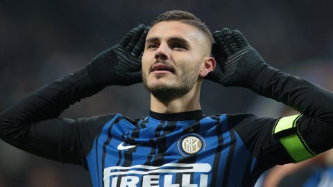 Icardi celebrando un gol con el Mil&aacute;n