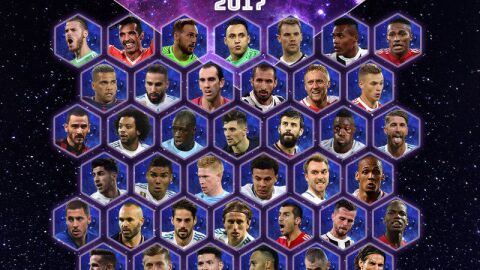 Jugadores elegidos para formar el equipo del a&ntilde;o de la UEFA