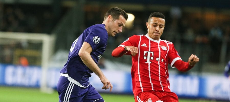 Thiago Alcántara en el partido contra el Anderlecht Thiago Alcántara en el partido contra el Anderlecht