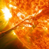 El Sol durante una ejección de materia estelar 