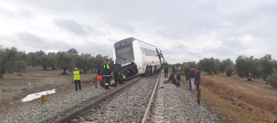 Tren Málaga-Sevilla que ha descarrilado Tren Málaga-Sevilla que ha descarrilado