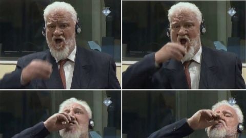 Slobodan Praljak tomando el veneno