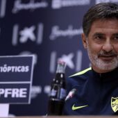 El entrenador del Málaga, Míchel, en rueda de prensa
