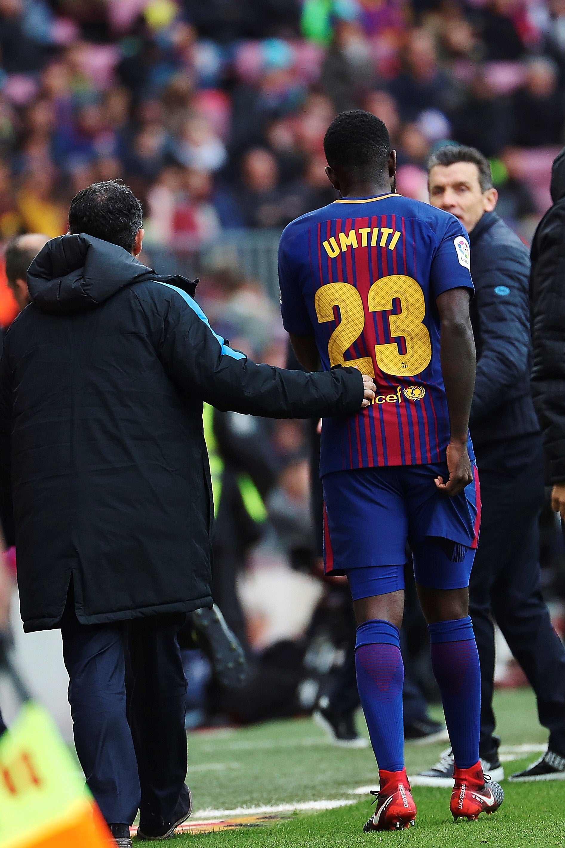 Umtiti, ocho semanas de baja por una lesión en el bíceps femoral del muslo derecho Umtiti, ocho semanas de baja por una lesión en el bíceps femoral del muslo derecho