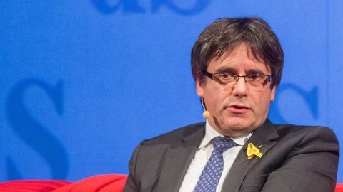 Carles Puigdemont durante una entrevista desde Bruselas