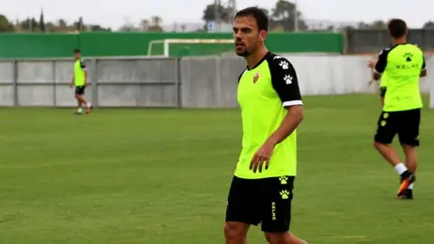 Javier Matilla, durante un entrenamiento con el Elche CF. ELCHE CF
