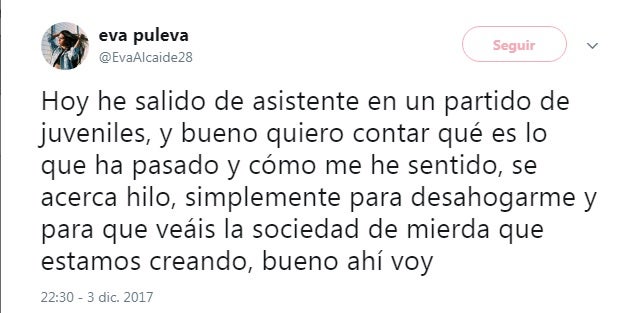 La denuncia de Eva Alcaide ante el acoso durante un partido de juveniles: "Si es lesbiana me pone incluso más todavía” La denuncia de Eva Alcaide ante el acoso durante un partido de juveniles: "Si es lesbiana me pone incluso más todavía”