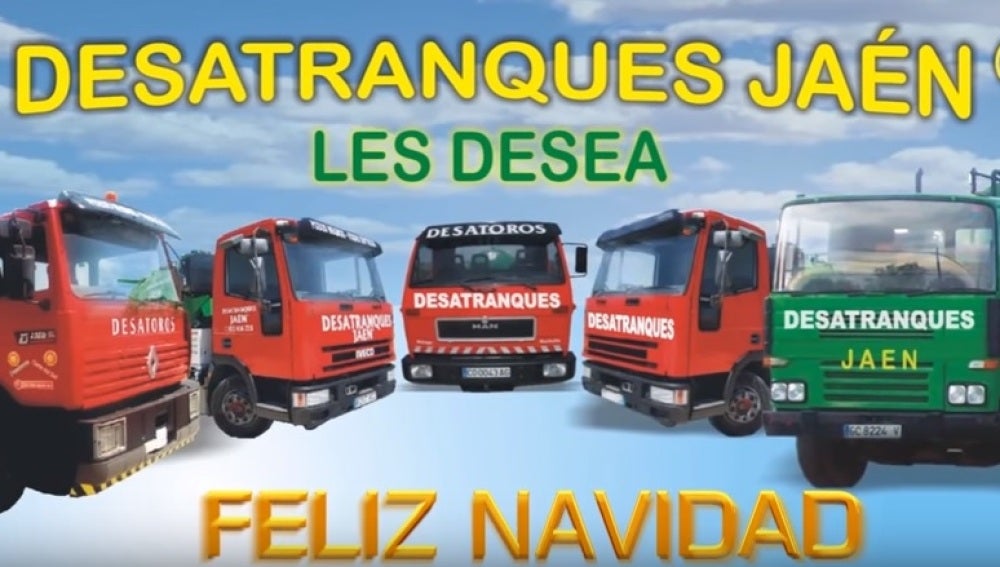 Imagen de la felicitación navideña de 'Desatranques Jaén'