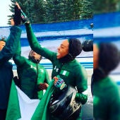 Tres mujeres nigerianas que logran un hito en el mundo del deporte formando un equipo de trineo sobre hielo
