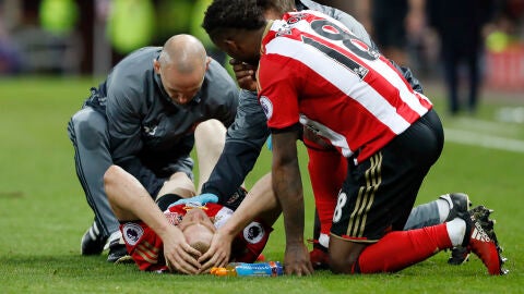 Duncan Watmore, al sufrir su primera rotura del cruzado