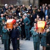 Un momento del funeral que se ha celebrado en la iglesia de Santa María de Alcañiz 