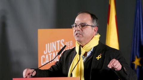 El exconseller Jordi Turull interviene en el mitin de Junts per Catalunya en Tarragona