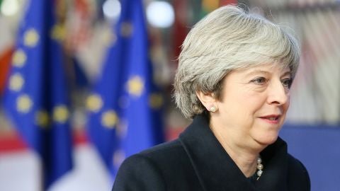 La primera ministra brit&aacute;nica, Theresa May, a su llegada al Consejo Europeo en Bruselas (Archivo)
