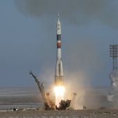 Despegue de la nave Soyuz rumbo a la Estación Espacial Internacional