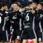Los jugadores del Betis celebran un gol