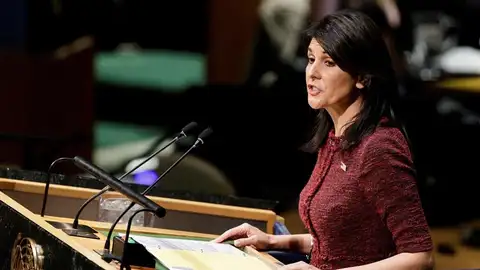 La embajadora estadounidense en la ONU, Nikki Haley La embajadora estadounidense en la ONU, Nikki Haley