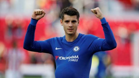 Morata dedica el gol a su mujer embarazada. 