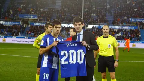 El capitán del Alavés, Manu García. El capitán del Alavés, Manu García.