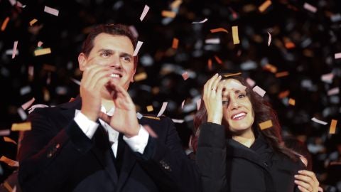 Albert Rivera e In&eacute;s Arrimadas celebran la victoria de Ciudadanos en Catalu&ntilde;a