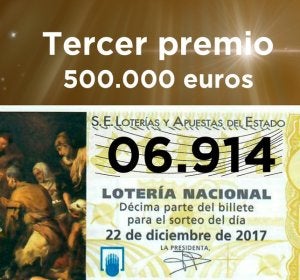 06.914, tercer premio de la Lotería de Navidad 06.914, tercer premio de la Lotería de Navidad