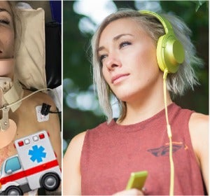 Caroline Buchanan, ciclista de BMX, tras su grave accidente Caroline Buchanan, ciclista de BMX, tras su grave accidente
