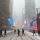 Nieva sobre Times Square