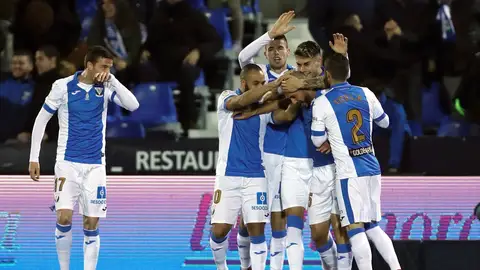 Los jugadores del Leganés celebran un gol Los jugadores del Leganés celebran un gol