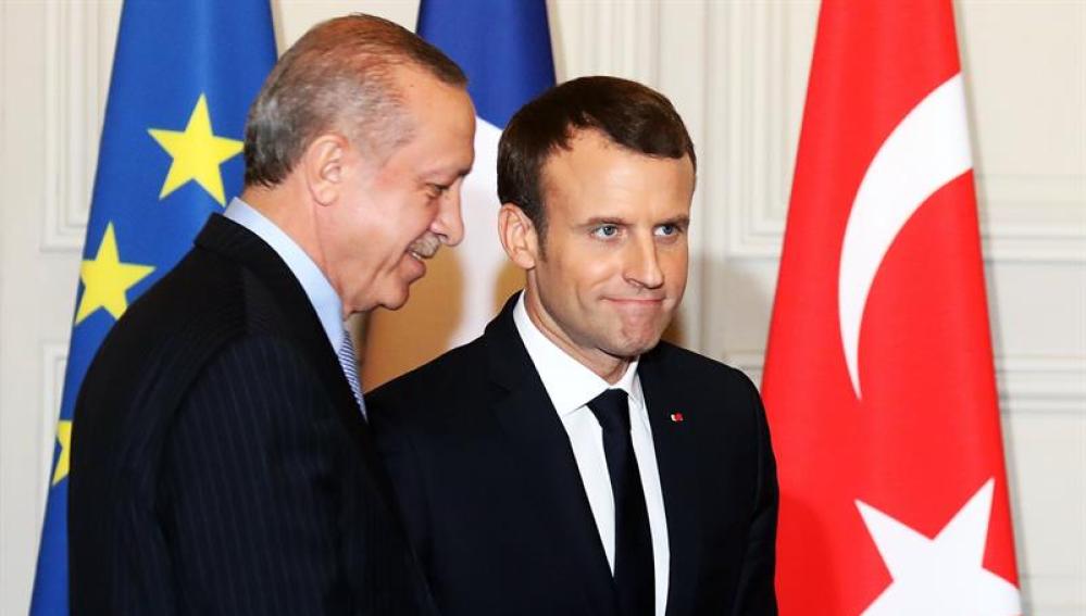 Emmanuel Macron y Recep Tayyip Erdogan