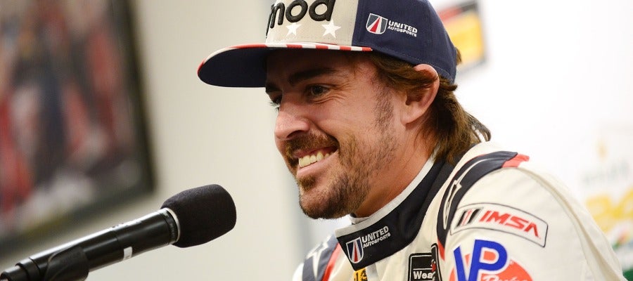 Fernando Alonso, en una rueda de prensa en Daytona Fernando Alonso, en una rueda de prensa en Daytona