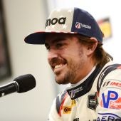 Fernando Alonso, en una rueda de prensa en Daytona