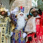 Los Reyes Magos a su salida de la alcazaba de Málaga