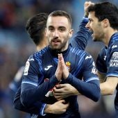 Darder celebra su gol ante el Málaga en La Rosaleda