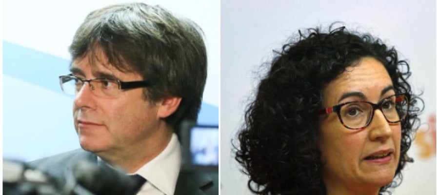 Carles Puigdemont y Marta Rovira Carles Puigdemont y Marta Rovira