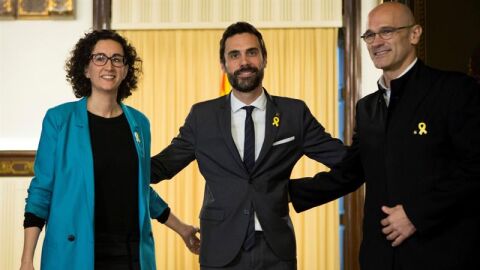 Marta Rovira, Roger Torrent y Ra&uuml;l Romeva