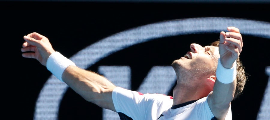 Pablo Carreño celebra su victoria ante Müller Pablo Carreño celebra su victoria ante Müller