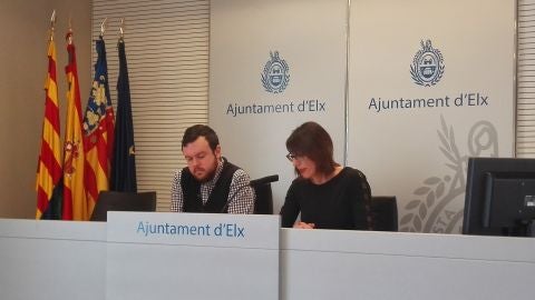 Patricia Maci&aacute; y Antonio Garc&iacute;a, portavoces de la Junta de Gobierno Local del Ayuntamiento de Elche