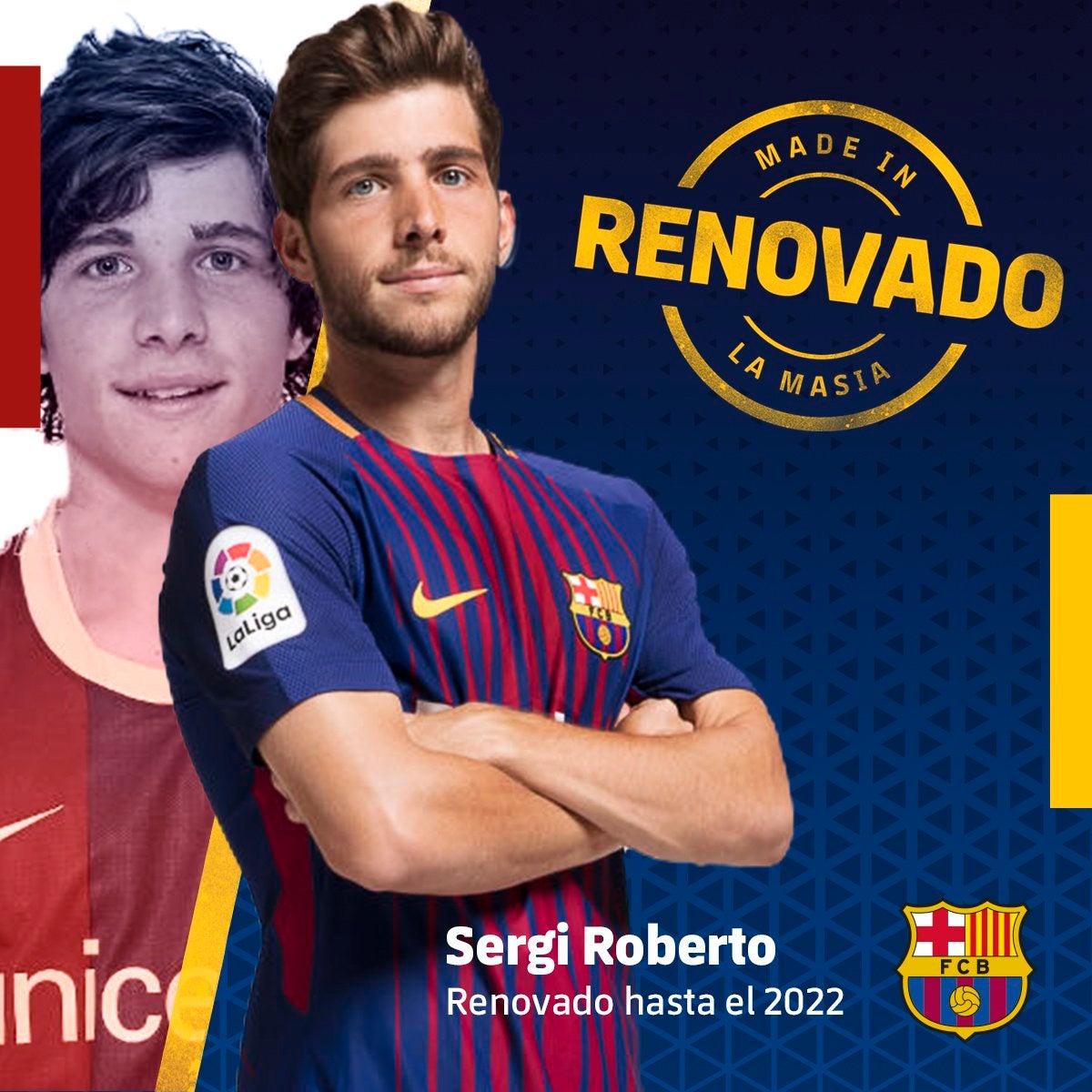 Sergi Roberto renueva con el Barça hasta 2022 con un cláusula de 500 millones Sergi Roberto renueva con el Barça hasta 2022 con un cláusula de 500 millones