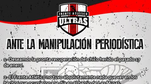 Comunicado del Frente Atl&eacute;tico