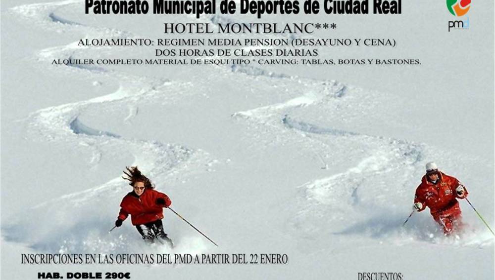 Cartel anunciador para ir a esquiar a Sierra Nevada