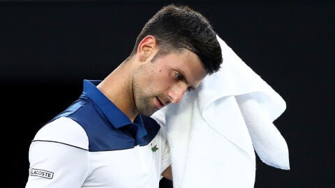 Djokovic se lamenta tras un punto ante Chung