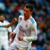 Cristiano Ronaldo, tras marcar uno de sus goles ante el Deportivo