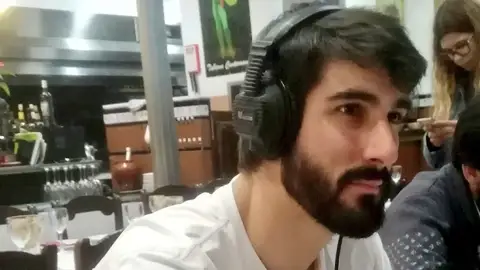 Dani Díez, jugador de Unicaja, en el Mesón Cantarrana Dani Díez, jugador de Unicaja, en el Mesón Cantarrana
